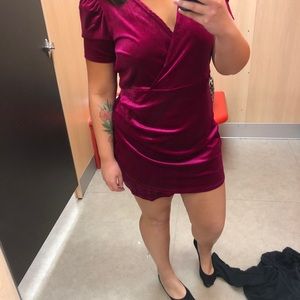 Magenta velvet dress